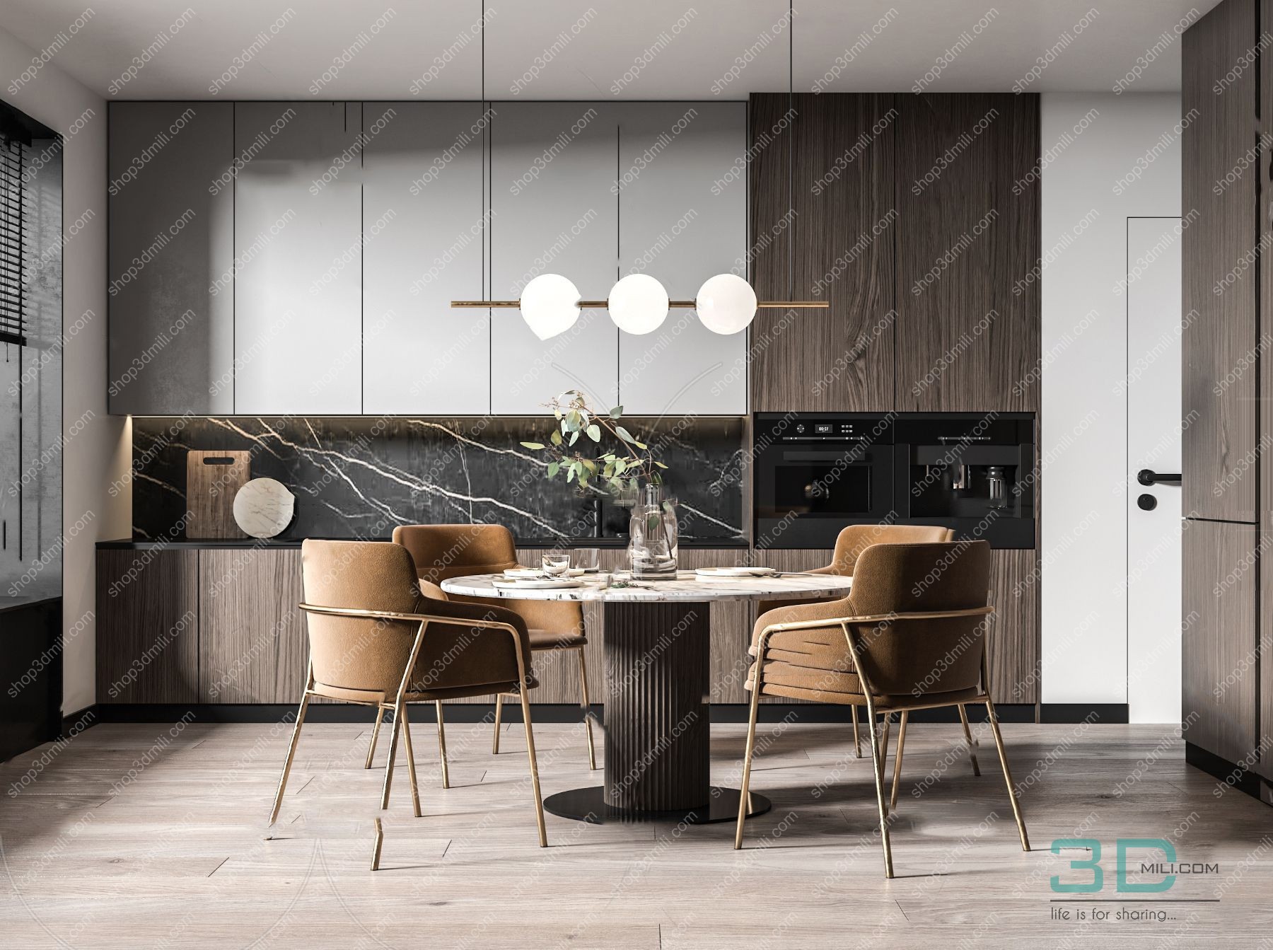 model modern dining room kitchen