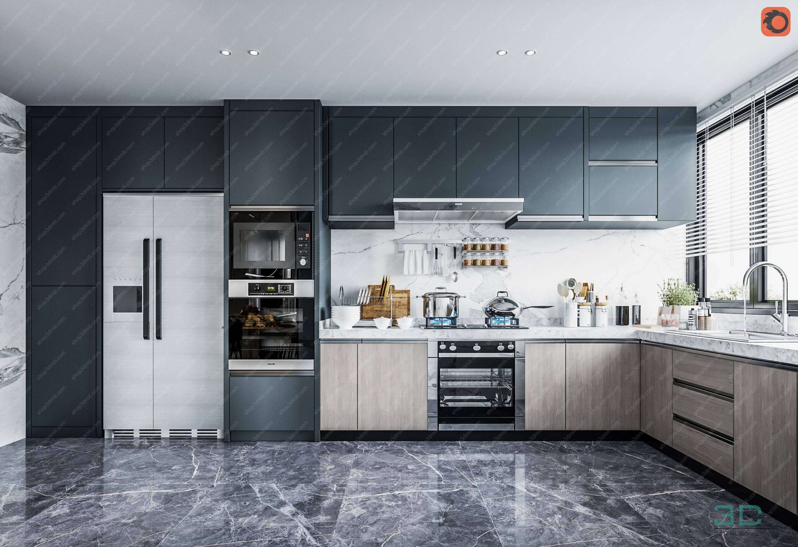 3ds max modular kitchen design