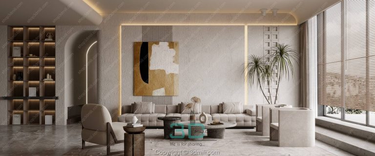 Wabi-Sabi Living Room 3D Model - 3ds Max Store 2024 | Sell Model 3ds ...
