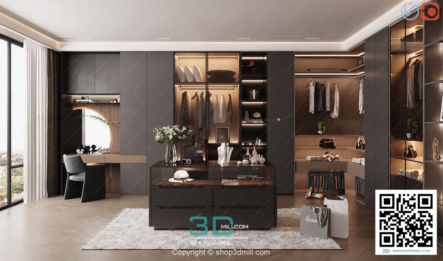 Modern cloakroom 3d model - 3D Models for 3ds Max and SketchUp | 3D ...
